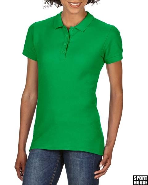 Поло женское Gildan Premium Cotton 220gr зеленого цвета S размер 59 фото