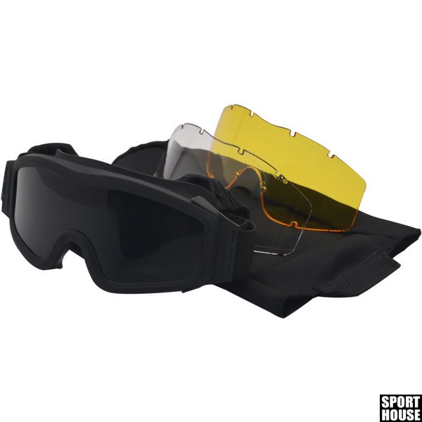 Тактичні окуляри зі змінними лінзами "Black" 119 фото