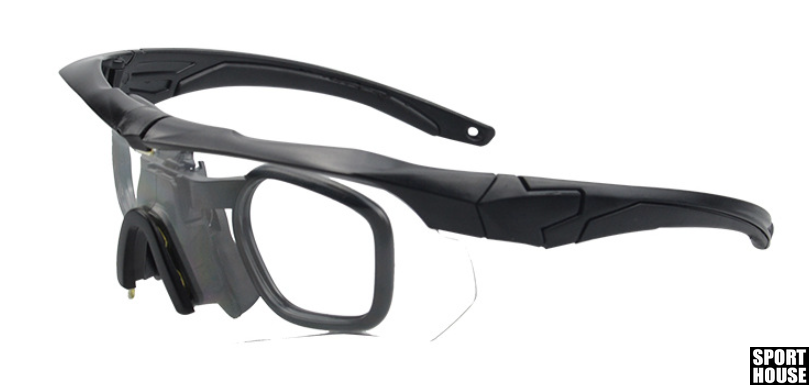 Тактичні окуляри балістичні з змінними лінзами "Black" 122 фото