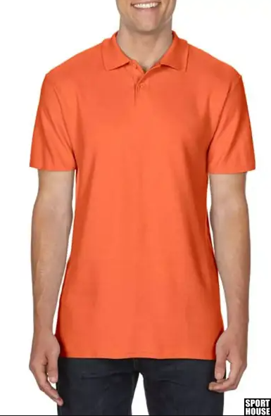 Поло мужское Gildan Premium Cotton 220gr оранжевого цвета S размер  86 фото